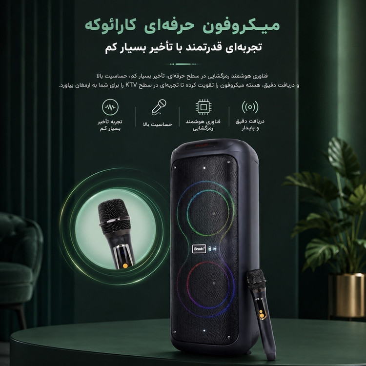 اسپیکر بلوتوثی قابل حمل برودو مدل BTS 2259